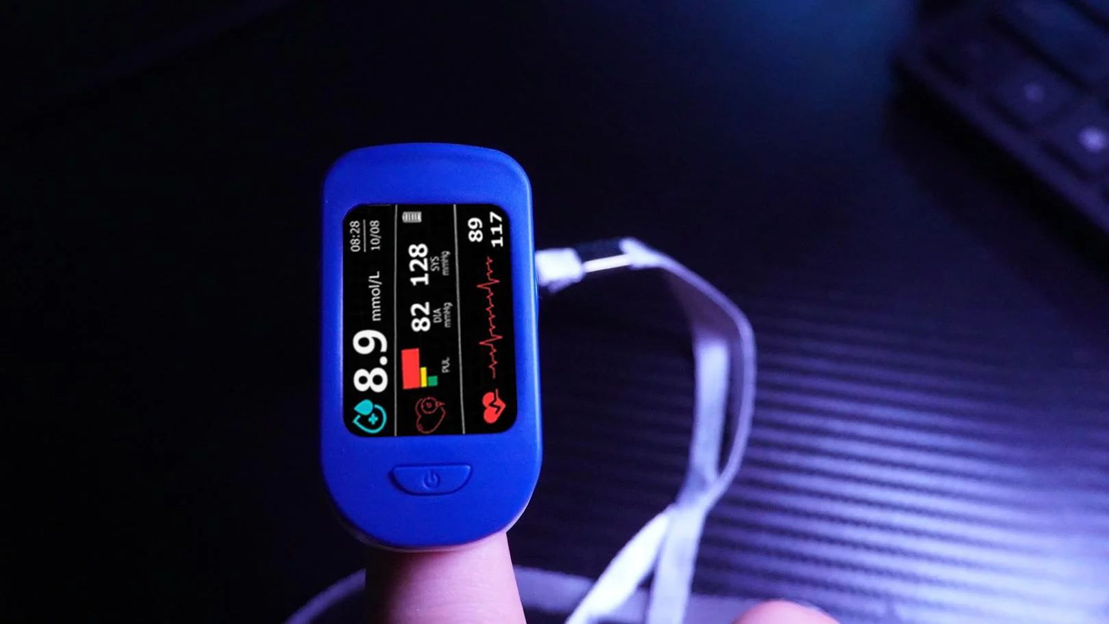 Measure blood sugar and heart rate effortlessly with HERMSA™ High-Precision Multi-Purpose Non-Invasive Medical Device.