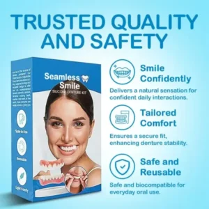 Revitalize Your Denture Comfort with Seamless Smile Silicone Denture Kit: Our Seamless Smile Silicone Denture Kit ensures a perfect, irritation-free fit every time.