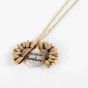 You Are My Sunshine Sunflower Necklace With Gift Box