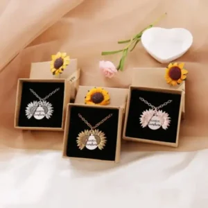 You Are My Sunshine Sunflower Necklace With Gift Box