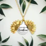 You Are My Sunshine Sunflower Necklace With Gift Box