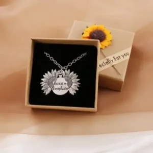 You Are My Sunshine Sunflower Necklace With Gift Box