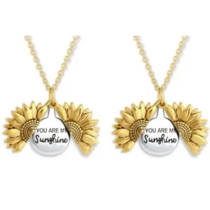 You Are My Sunshine Sunflower Necklace With Gift Box