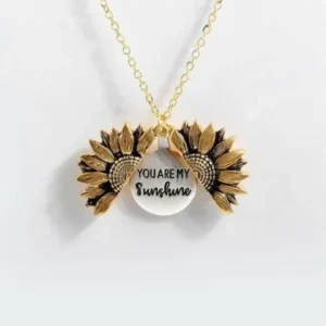 You Are My Sunshine Sunflower Necklace With Gift Box